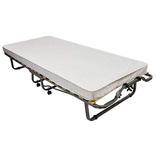 Veraflex 270/90x200 COV Colonia Gästebett, 90 x 200 cm, Metall Rahmen anthrazit, Matratze hellgrau incl. Schutzhülle