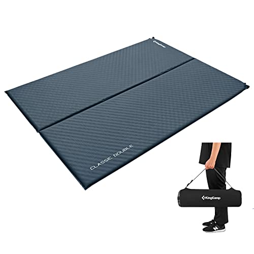 KingCamp Selbstaufblasende Isomatte Komfort 5 cm dick Isomatte 2 Personen kleines Packmaß Faltbar Selbstaufblasbare Camping Isomatte Outdoor Schlafmatte Campingmatte für 1/2 Personen