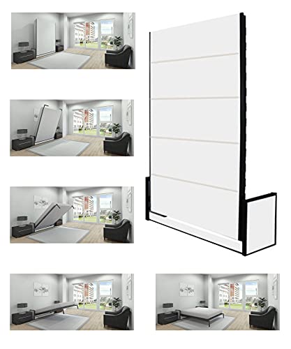 Wallbedking Vertikal (Längs) Kleines Doppelbett Studio Wandbett 140cm x 190cm (Klappbett, Schrankbett, Gästebett, Funktionsbett, Schlafzimmer)