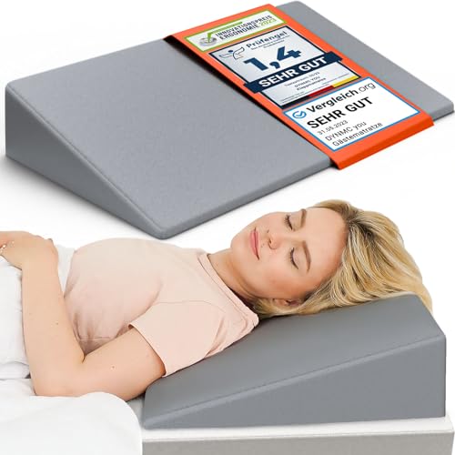 DYNMC you Keilkissen Bett 90 x 45cm - Test SEHR GUT - Oeko TEX Zertifiziert - Reflux Matratzenkeil - Kissen bei Beschwerden im Nacken und Rücken - Erhöhung beim Schnarchen