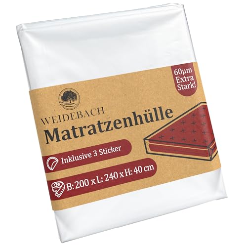 WEIDEBACH® robuste Matratzenhülle, Matratzenbeutel für 180 x 200 cm King Size Matratzen, Aufbewahrungstasche für Matratzen für Lagerung & Transport, Matratzenschutzhülle gegen Gerüche & Feuchtigkeit