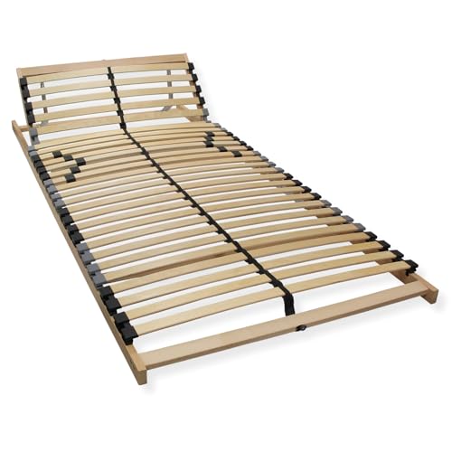 Sleepneo Lattenrost 120x200, Kopfteil verstellbar, Ergonomischer 7 Zonen Lattenrost, Buchenholz, 28 Latten, Lattenrost Selbstmontage, hohe Traglast bis 150Kg