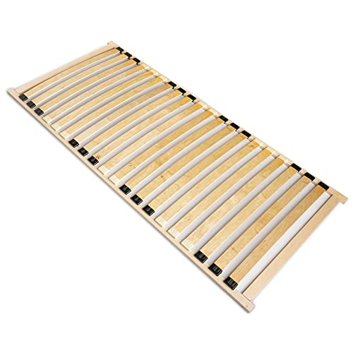 WOODRAM Lattenrost BASIC-Frame 70x200cm für Bett I Hochwertiger Bettgestell 20 Gebogene Birken I Lattenroste Holzlatten Klappbar Bestimmt für Feder- sowie Schaummatratzen. (SINGLE, 70x200)