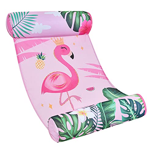 Flamingo Aufblasbare Wasserhängematte - Pool Luftmatratze Float Dauerhaft Mehrzweck Wasser Liegestuhl für Sommer Schwimmbad Party Entertainment