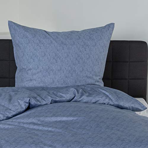 Bierbaum Bettwäsche 3292, Satin Basic, Designed in Germany, ozean 01, Fischgrat-Muster, 135x200 + 80x80 cm