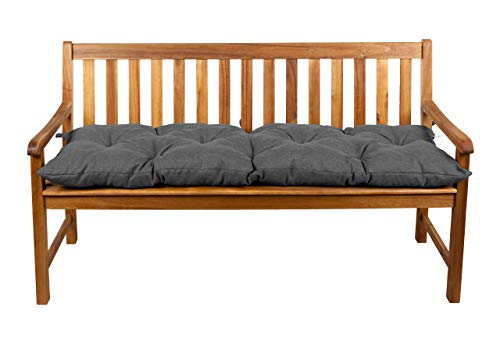 Gutekissen® Bankauflage Stuhlkissen Hollywoodschaukel Garten LS (180x40, Dunkelgrau)