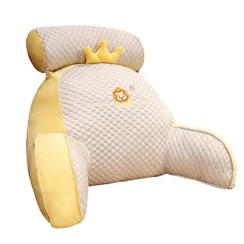 Povanjer Bettruhekissen - Keilkissen zum Lesen im Rückenbett | Tragbares Bettstuhl-Armkissen mit abnehmbarem, flauschigem Nackenkissen zum Lesen auf dem Boden, auf der Couch, im Tagesbett und für