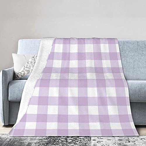 Lila Kuscheldecke Flauschig Decke 150x200cm, Kariert Fleecedecke Weich Sofadecke Warm Bettdecke Decken Wohndecke Tagesdecke Sofaüberwurf Schlafdecke Couchdecke Bettüberwurf