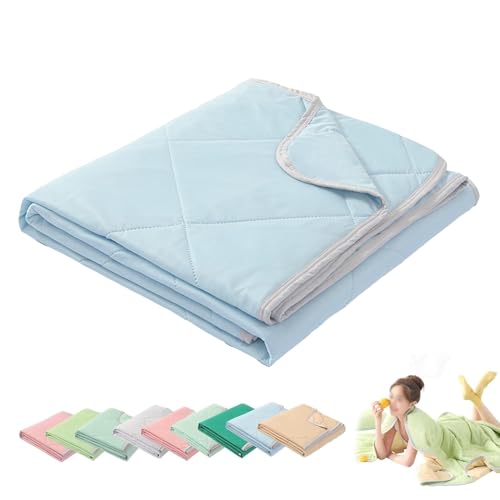 CJJZFO Schlafhimmel Cooling Sleep 3 Lagen Kühldecke Premium Sommerkühldecken Anti Schweiß Atmungsaktive Komfortdecken und Sofadecken, Sleep Kühldecke, Kühlende Decken(Blue 1,150 * 200cm)