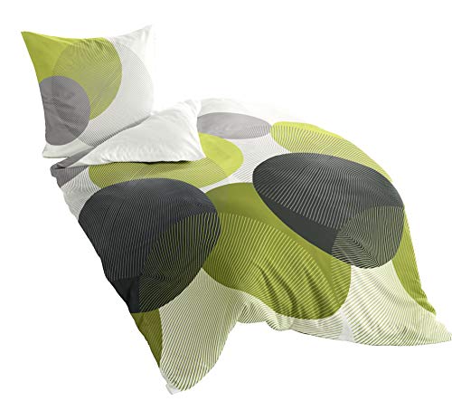 Bierbaum Bettwäsche 6155, Mako-Satin, Designed in Germany, kiwi 06, 135x200 + 80x80 cm