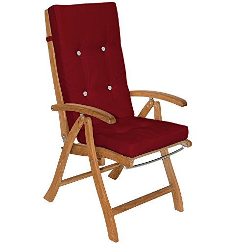 DeTeX Stuhlauflagen Vanamo 6er Set Auflage Hochlehner Sitzauflage Stuhlkissen Kissen Rot