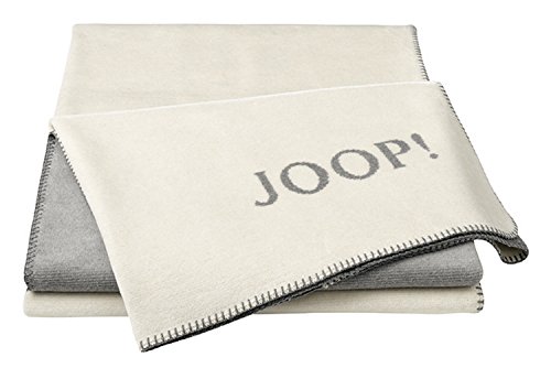 Joop!® Melange-Doubleface I flauschig-weiche Kuscheldecke Natur-Silber I Wohndecke aus Baumwoll-Mischgewebe in Melange-Optik in 150x200cm | nachhaltig produziert in Deutschland I Öko-Tex