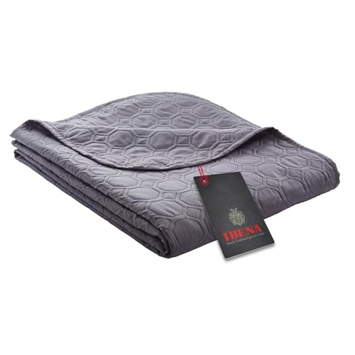 IBENA Nancy Tagesdecke 140 x 210 cm – Wohndecke Anthrazit, leichte Bettüberwurf mit Steppmuster
