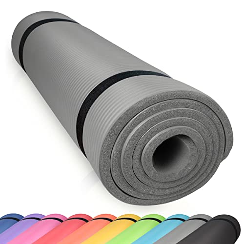 diMio Komfort-Gymnastikmatte Yogamatte in 185x60x1cm, 185x60x1.5cm, 185x90x1.5cm, 200x100x2 mit Tragegurt Phtalatfrei + SGS-geprüft (Urban Grey, 200 x 100 x 2 cm (XXL))