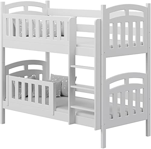 WFL GROUP Weiß Etagenbett für Kinder 90x190 90x200 80x160 cm Massivholz Kiefer - Hochbett Kinderbett - Jugendbett - 200x90