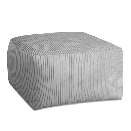 DreamRoots Pouf Hocker Comfort 70x70x40cm - Couch Hocker - Pouf Cord - Hocker Wohnzimmer - Fußhocker Für Sessel - Hocker Sofa - Sitz Poof - Fußablage Hocker - Sessel Hocker - Pouf Sitzsack