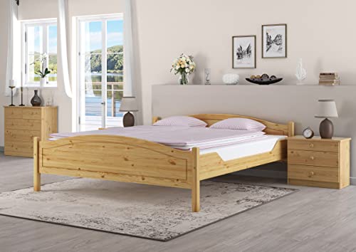 Erst-Holz Klassisches Holzbett 180x200 Kiefer massiv Doppelbett V-60.30-18, Ausstattung:ohne Zubehör