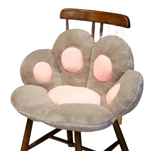 RINDE Sitzkissen Nettes Weiches Gepolstertes Bodenkissen Stuhl Sofa Hintern Kissen Kawaii Katze Pfote Sitzkissen Für Zu Hause-70Cm Grau