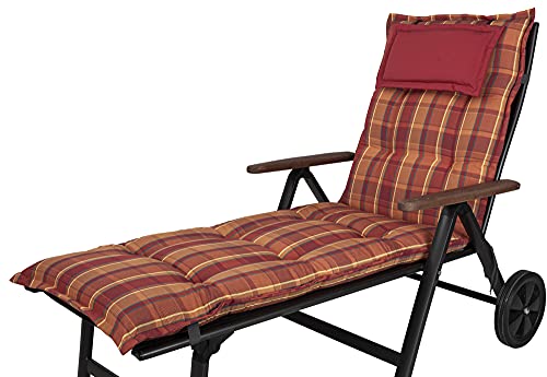 Kettler Polen KETTtex 2136 Auflage Rollliege Rom orange-rot kariert 192x60x9 cm (ohne Liege)