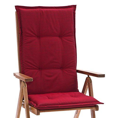 Möbelträume Hochlehner Sessel Auflagen Rio 50318-300 Uni rot 118 x 49 cm (ohne Stuhl)
