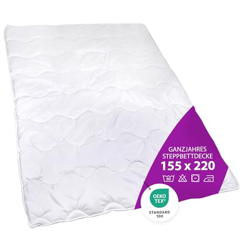 AddLiving Premium Steppbettdecke 155x220 cm | Waschbar | Ganzjahresdecke | 4 Jahreszeiten Bettdecke | Für Allergiker | Bettdecke 155x220 cm | Öko-Tex 100