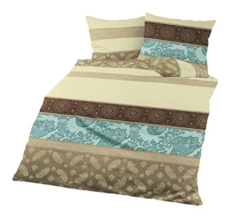 Bierbaum Bettwäsche 4972, Mako-Satin, Designed in Germany, cafe 02, 135x200 + 80x80 cm