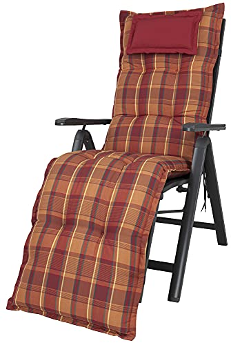 Kettler Polen KETTtex 2136 Auflage Relaxliege Rom orange-rot kariert 175x50x9 cm ohne Stuhl