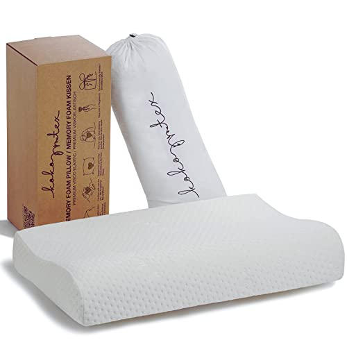 KoKoTex Nackenstützkissen - Kopfkissen Nackenschmerzen - Memory Foam Pillow - Orthopädisches Kissen - Nackenkissen - Schlafkissen - Ortho Antischnarchkissen (Medium-Hard) for Man 60x40 11/8 cm