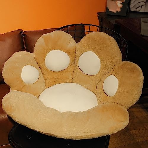 LANPEW Katze Pfot Rückenkissen Sitzkissen Cute Cat Paw Stuhlkissen Sitzkissen Plüsch Komfort Sitzpolster Büro Lazy Warm Sitzkissen Bett Tatami Bodenkissen für Home (Kranichfarbe, 70x70cm)