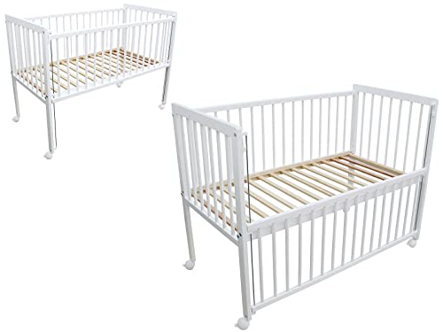 Micoland Kinderbett/Beistellbett/Babybett 2in1 120x60cm weiß
