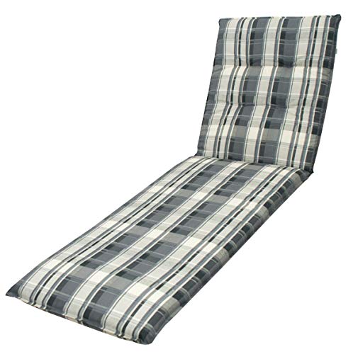 DP 7 cm Luxus Rollliegenauflage Living 6304', grau anthrazit kariert, 190 x 60 cm, Made IN Europe