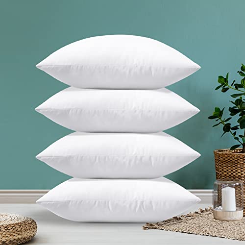 Sungeek 4er-Set Hypoallergen Kissen Füllung 45x45cm, Dekorative Weiche Füllkissen Innenkissen Zierkissen Kopfkissen Dekokissen, 7D Kissenfüllung für Wohnzimmer Schlafzimmer Couch Sofa Bett