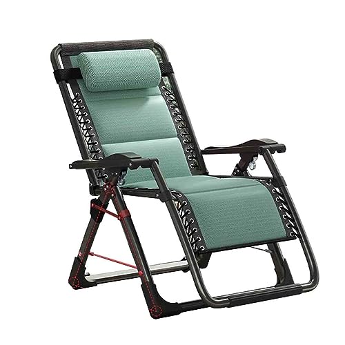 Liegender Zero-Gravity-Stuhl Für Den Außenbereich Mit Getränkehalter, Klappbare Sonnenliege Für Den Balkon – Relax-Stuhl Für Terrasse, Garten, Siesta-Stuhl Aus 1800D-Eisseidenstoff(Color:grün)