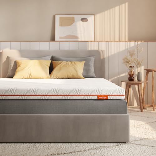 Sweetnight Matratzen Topper 150x190cm, matratzentopper Gelschaum Matratzenauflage 150x190, 10cm Höhe Gel Memory Foam Topper, Härtegrad H2 & H3, Weiß