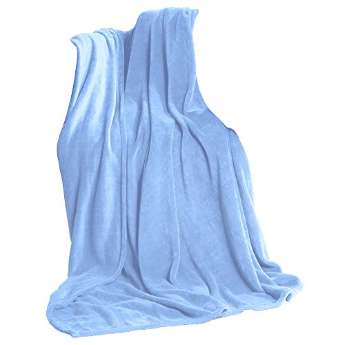 CelinaTex Flauschige Kuscheldecke 150 x 200 cm hell blau Decke Sofa Wohndecke weich Soft Mikrofaser Fleece Oeko-TEX TV-Decke