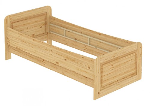 Erst-Holz Seniorenbett extra hoch 100x200 Einzelbett Holzbett Gästebett Massivholz Kiefer Bett 60.42-10 oR