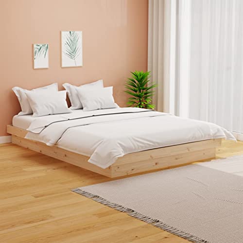Camerina Massivholzbett 150x200 cm Palettenbett Bettgestell Massivholz-Bettgestell Bett Kopfteil Holz Betten
