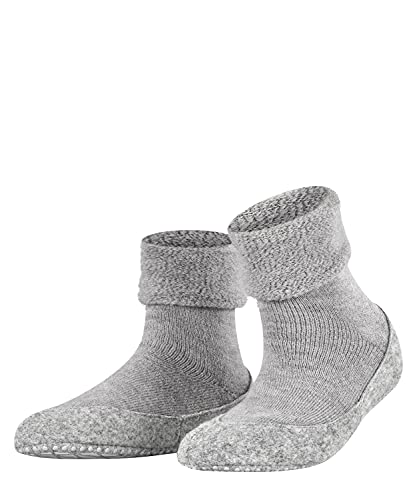 FALKE Damen Hausschuh-Socken Cosyshoe W HP Wolle rutschhemmende Noppen 1 Paar, Grau (Light Grey 3400), 39-40