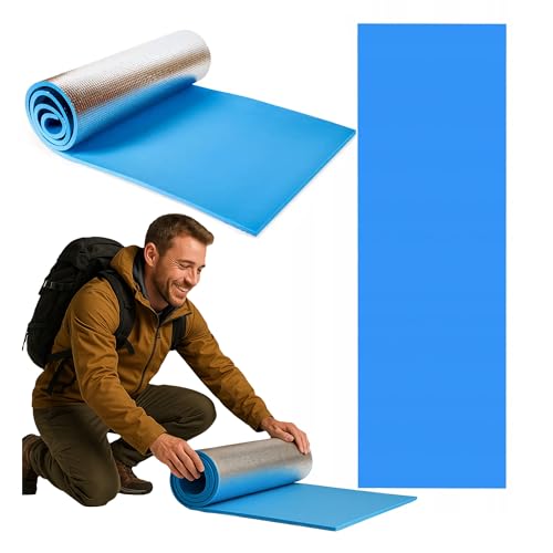 molti Campingmatte Isomatte mit Aluminiumbeschichtung 180 x 50cm wärmeisolierend leicht für Camping Yoga Zeltmatte Schlafmatte Campingunterlage Dicke 0,5cm und 1cm