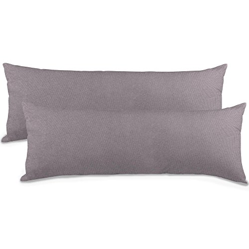 aqua-textil Classic Line Kissenbezug 2er-Set 40 x 200 cm dunkel grau Baumwolle Seitenschläferkissen Bezug Kissenhülle, Kopfkissenüberzug, Pillowcase, Bettkissen, Kopfkissenbezug, Reißverschluss
