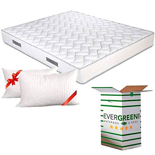 EVERGREENWEB ✅ Orthopädische Weiße Matratze 160x190 Höhe 20cm + 2 Visco Kissen GRATIS Kaltschaummatratze mit MASSAGEEFFEKT Atmungsaktiv Milbendicht Bezug für Lattenrost oder Bett ITALIENISCHE Angebote