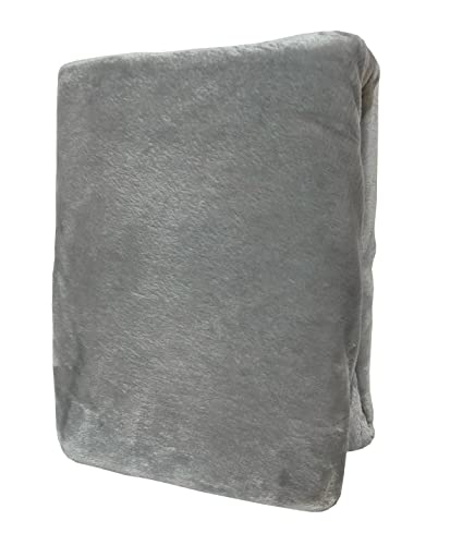 Leonado Vicenti Spannbettlaken Winter Plüsch Silber 140x200 / 160x200 warme kuschelige PREMIUM Cashmere Touch Teddy Bettlaken Fleece Plüsch Betttuch
