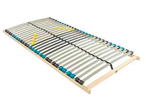 BMM Lattenrost 90x200 cm Standard 28 Federholzleisten/TÜV Zertifiziert/7 Zonen/zur Selbstmontage/für alle Matratzen/Höhe 10 cm/Lattenroste produziert in Deutschland