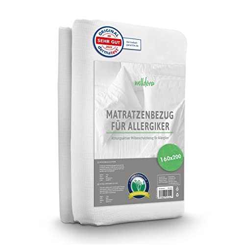 Welldora ǀ Premium Milbenbezug Matratzen 160x200x20 ǀ Allergiker Matratzenschoner fachärztlich getestet ǀ Encasing mit Reissverschluss ǀ Allergiker Bettwäsche (160 x 200 cm)