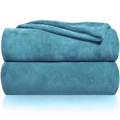 Gräfenstayn® Kuscheldecke flauschig & super weich - hochwertige Fleecedecke auch als Wohndecke, Tagesdecke, Sofadecke & Wohnzimmer geeignet - Überwurf Decke Sofa & Couch (Türkis, 240x220 cm)