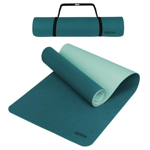 ALPIDEX Yogamatte Rutschfest 190 x 61 x 0.6 cm | 190 x 90 x 0.6 cm Phthalatfreie Fitness TPE Matte Gymnastik Turnen Pilates Sport Yoga Trainingsmatte Isomatte, Petrol/Mint, 190 x 61 x 0.6 cm