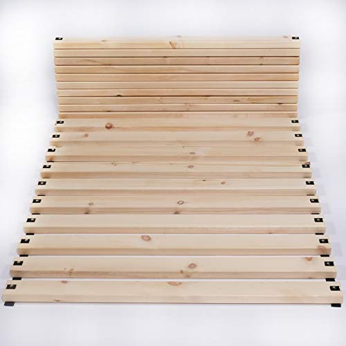 TUGA - Holztech Zirben Holz Zirbelkiefer metallfrei Rollrost Lattenrost Naturholz bis 300kg Flächenlast (Gurtband montiert, 90 x 220)