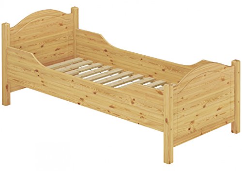 Erst-Holz® Seniorenbett extra hoch Rollrost 100x200 Massivholz Holzbett Einzelbett Gästebett 60.40-10