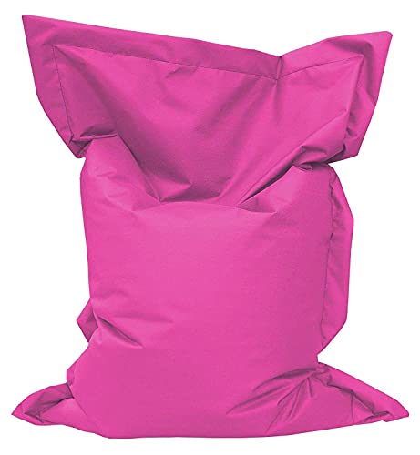 Giant Bag Sitzsack 17 Farben Chill Out Liege & Sitzkissen Indoor & Outdoor Tobekissen Bodenkissen Sessel für Kinder & Erwachsene (100 x 70 cm, Pink)