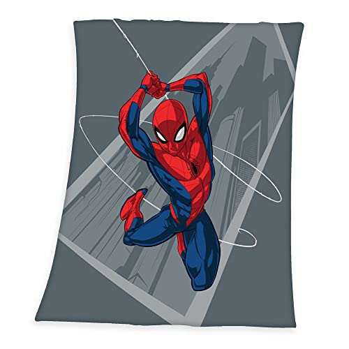 Klaus Herding GmbH Spiderman Fleecedecke Schmusedecke Kuscheldecke 130 x 170 cm